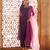 Wine embroidered art silk kurta set