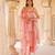 Peach printed cotton kurta set