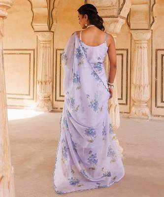 lavender printed cotton kurta pant set 4