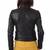 Women's genuine lambskin black leather motorcycle slim fit biker jacket