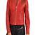 Women's genuine lambskin red leather motorcycle slim fit biker jacket