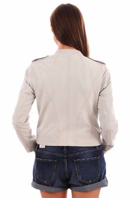 women's white lambskin leather biker jacket classic moto zip style 3