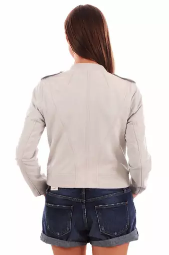 women's white lambskin leather biker jacket classic moto zip style