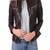 Women's genuine lambskin black leather jacket motorcycle biker jacket-c006