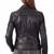Women's genuine lambskin black leather jacket motorcycle biker jacket-c008