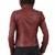 Women's genuine lambskin maroon leather jacket motorcycle biker jacket-c009