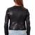 Women's genuine lambskin black leather jacket motorcycle biker jacket-c010