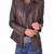 Women's genuine lambskin brown leather jacket motorcycle biker jacket-c011
