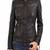 Women's genuine lambskin black leather jacket motorcycle biker jacket-c013