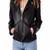 Women's genuine lambskin black leather jacket motorcycle classic jacket-c014