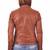 Women's genuine lambskin brown leather jacket motorcycle classic jacket-c015
