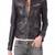 Women's genuine lambskin black leather jacket motorcycle classic jacket-c017