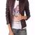 Womens genuine brown lambskin leather motorcycle slim fit designer ladies biker jacket-c021