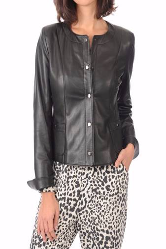 Womens genuine lambskin leather motorcycle slim fit designer ladies biker jacket-c025