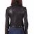 Womens genuine lambskin black leather motorcycle slim fit ladies biker jacket-c028