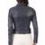 Womens genuine lambskin navy blue leather motorcycle slim fit ladies biker jacket-c029