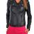 Womens genuine lambskin black leather motorcycle slim fit ladies biker jacket-c30