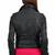Womens genuine lambskin black leather motorcycle slim fit ladies biker jacket-c30