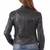 Womens genuine lambskin black leather motorcycle slim fit ladies biker jacket-c36