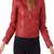 Womens genuine lambskin red leather motorcycle slim fit ladies biker jacket-c40