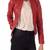 Womens genuine lambskin red leather motorcycle slim fit ladies biker jacket-c40