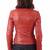 Womens genuine lambskin red leather motorcycle slim fit ladies biker jacket-c40