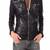Womens genuine lambskin black leather motorcycle slim fit ladies biker jacket-c42