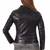 Womens genuine lambskin black leather motorcycle slim fit ladies biker jacket-c42