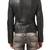 Womens genuine lambskin black leather motorcycle slim fit ladies biker jacket-c50