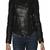 Womens genuine lambskin black leather motorcycle slim fit ladies biker jacket-c51