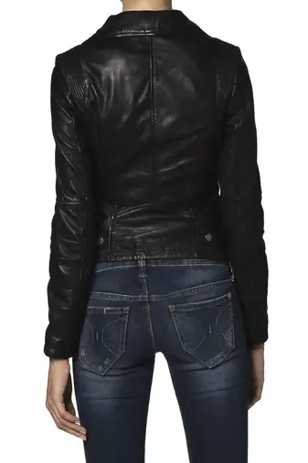 women's black lambskin leather biker jacket classic moto zip style special