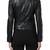 Womens genuine lambskin black leather motorcycle slim fit ladies biker jacket-c53