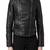 Womens genuine lambskin black leather motorcycle slim fit ladies biker jacket-c63