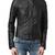 Womens genuine lambskin black leather motorcycle slim fit ladies biker jacket-c64