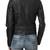 Womens genuine lambskin black leather motorcycle slim fit ladies biker jacket-c64