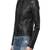Womens genuine lambskin black leather motorcycle slim fit ladies biker jacket-c64