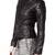Womens genuine lambskin black leather motorcycle slim fit ladies biker jacket-c65
