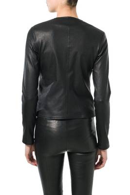 women's black lambskin leather biker jacket classic moto zip style premium genuine 3