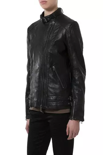 Womens genuine lambskin black leather motorcycle slim fit ladies biker jacket-c70