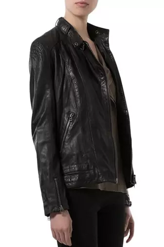 women's black lambskin leather biker jacket classic moto zip style premium sophisticated