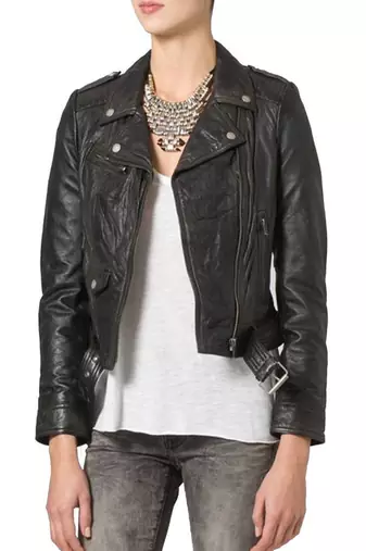 Women’s genuine lambskin black  leather biker jacket slim fit designer motorcycle-c73