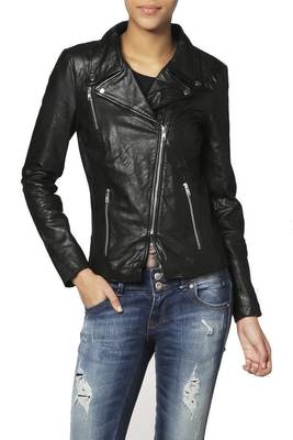 women's black lambskin leather biker jacket classic moto zip style premium timeless 1