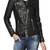 Women’s genuine lambskin black leather biker jacket slim fit designer motorcycle-c74