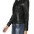 Women’s genuine lambskin black leather biker jacket slim fit designer motorcycle-c74