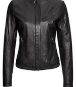 women's black lambskin leather biker jacket classic moto zip style premium distinctive