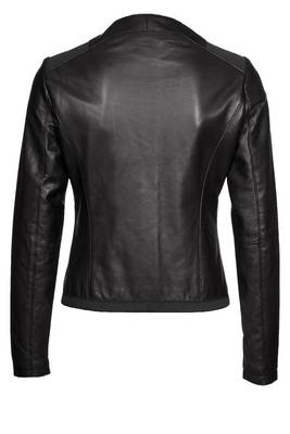 women's black lambskin leather biker jacket classic moto zip style premium distinctive 2