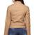 Women’s genuine lambskin beige leather biker jacket slim fit designer motorcycle-c76