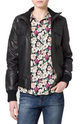 women's black napa leather biker jacket classic moto zip style premium fine 4