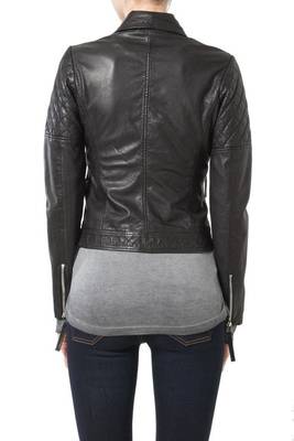 women's black napa leather biker jacket classic moto zip style premium ultimate 3