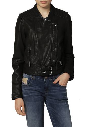 women's black napa leather biker jacket classic moto zip style premium advanced